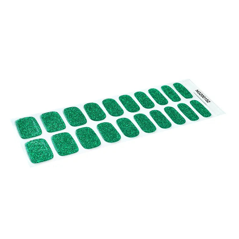 Enhanced With -Designed Wraps Green Glitter — Semi-Cured Gel Nail Wraps