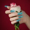 Enhanced With -Designed Wraps Blue Glitter — Semi-Cured Gel Nail Wraps