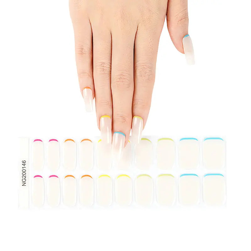 With -Designed Wraps Colorful Cuticles — Semi-Cured Gel Nail Wraps