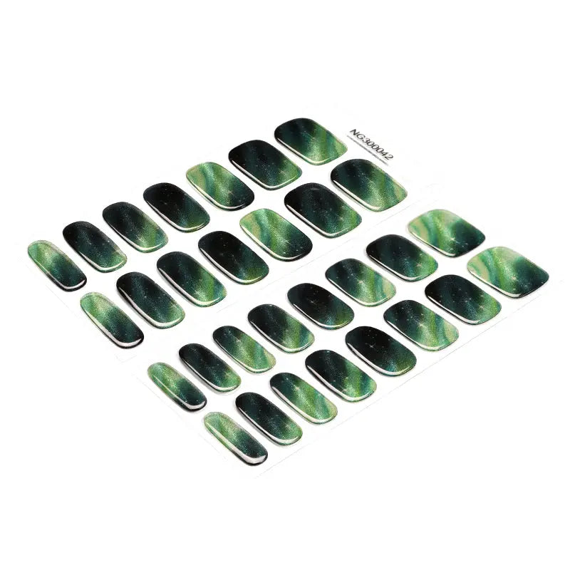 Strip Cat Eye Glitter Gel Sticker — Semi-Cured Gel Nail Wraps