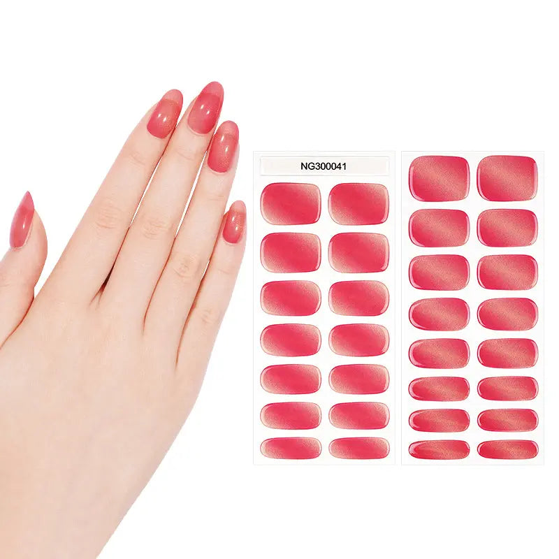 Strip Cat Eye Glitter — Semi-Cured Gel Nail Wraps