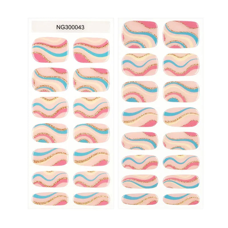 Strip Swirls Glitter Gel Sticker — Semi-Cured Gel Nail Wraps