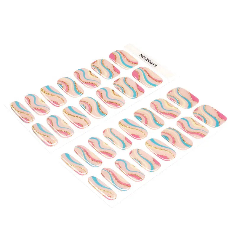 Strip Swirls Glitter Gel Sticker — Semi-Cured Gel Nail Wraps