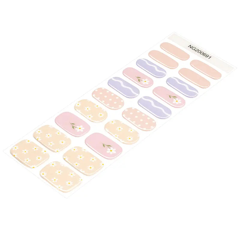 Spring Floral Wraps White Label — Semi-Cured Gel Nail Wraps