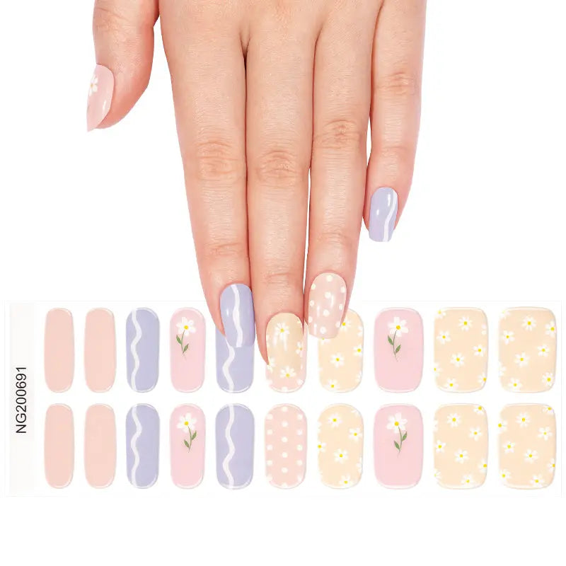 Spring Floral Wraps White Label — Semi-Cured Gel Nail Wraps