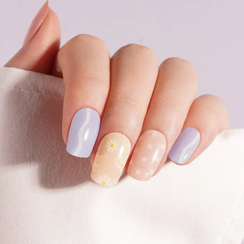 Spring Floral Wraps White Label — Semi-Cured Gel Nail Wraps