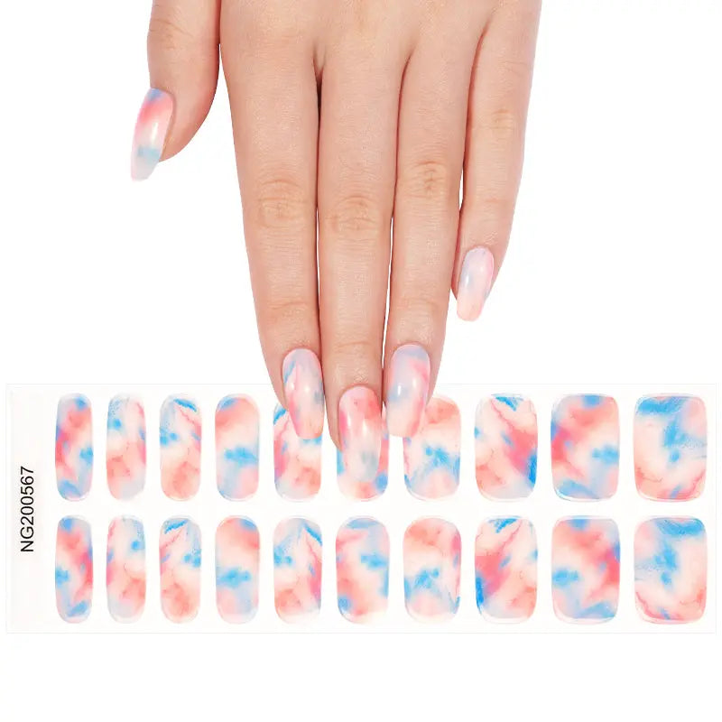 Tie-Dye Gel Stickers – Fashion — Semi-Cured Gel Nail Wraps