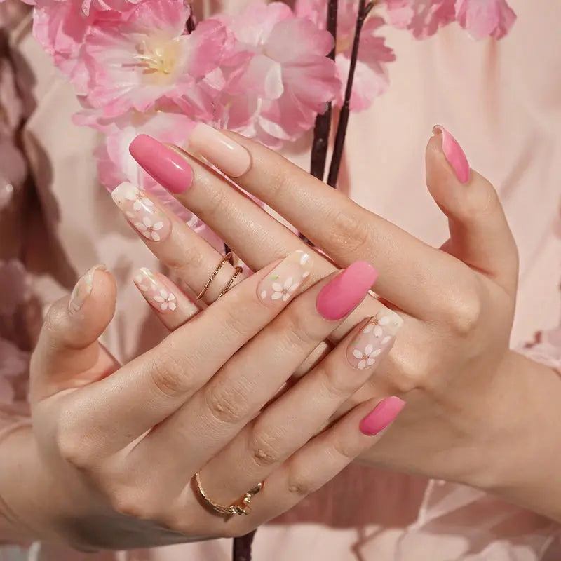 Transparent Gel Stickers Floral — Semi-Cured Gel Nail Wraps