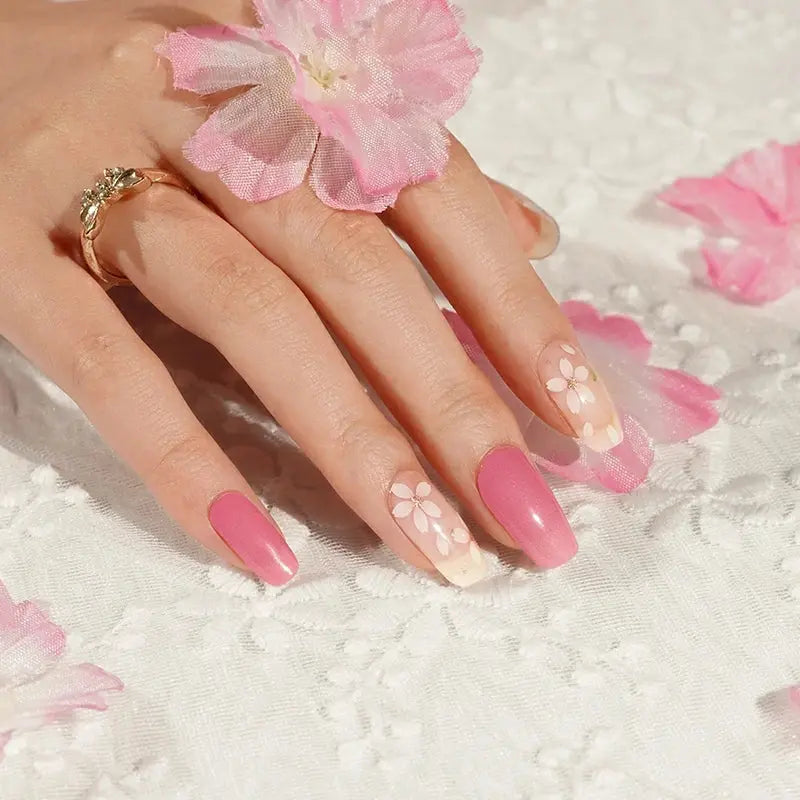 Transparent Gel Stickers Floral — Semi-Cured Gel Nail Wraps