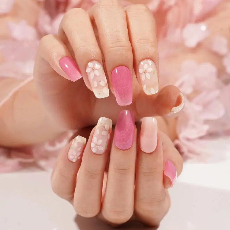Transparent Gel Stickers Floral — Semi-Cured Gel Nail Wraps