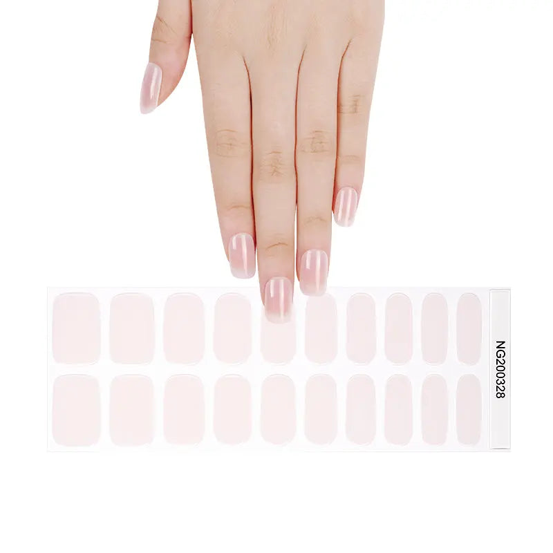 Transparent Pink Hazy Pink Art — Semi-Cured Gel Nail Wraps
