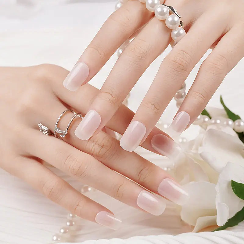 Transparent Pink Hazy Pink Art — Semi-Cured Gel Nail Wraps