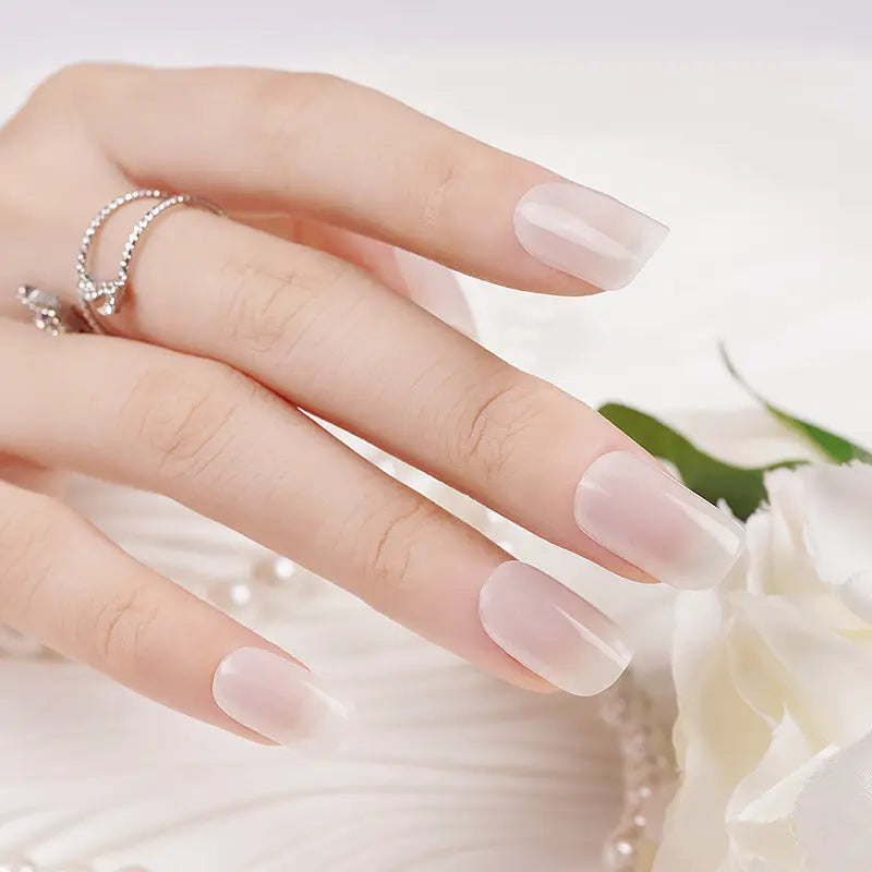 Transparent Pink Hazy Pink Art — Semi-Cured Gel Nail Wraps