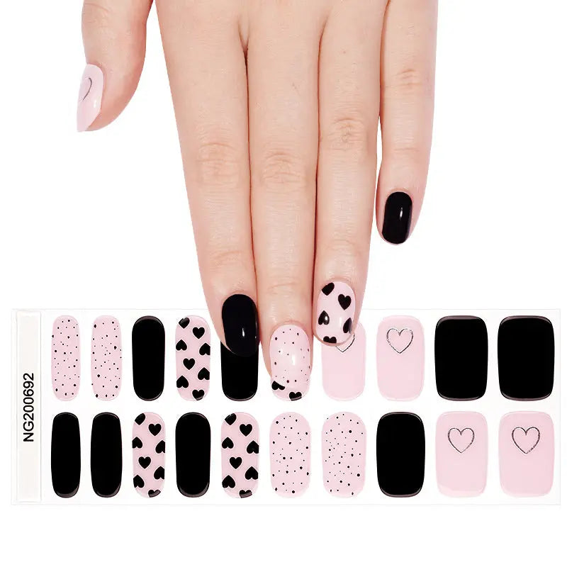 Valentine Heart Semi-Cured — Semi-Cured Gel Nail Wraps