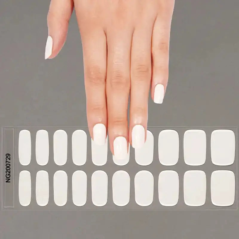 White Solid — Semi-Cured Gel Nail Wraps