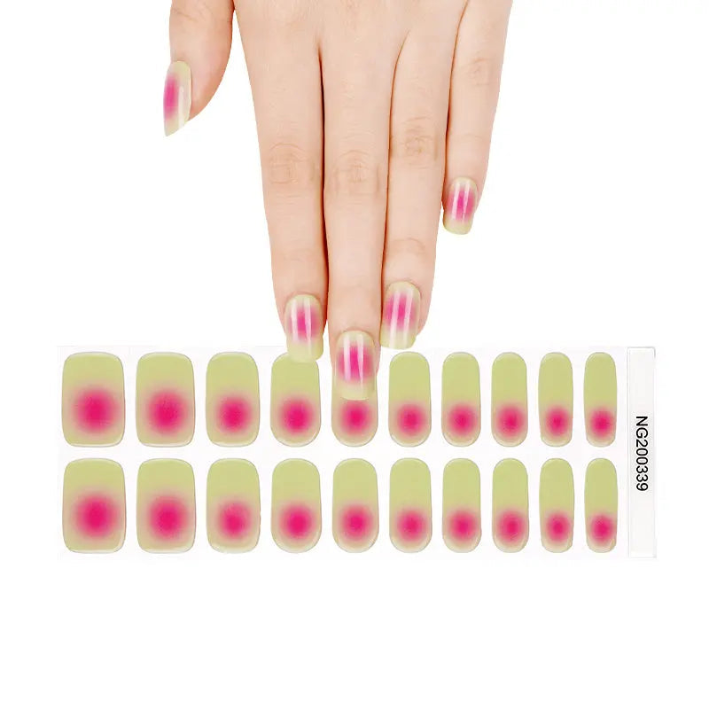 Whoelsale Green And Red Ombre — Semi-Cured Gel Nail Wraps