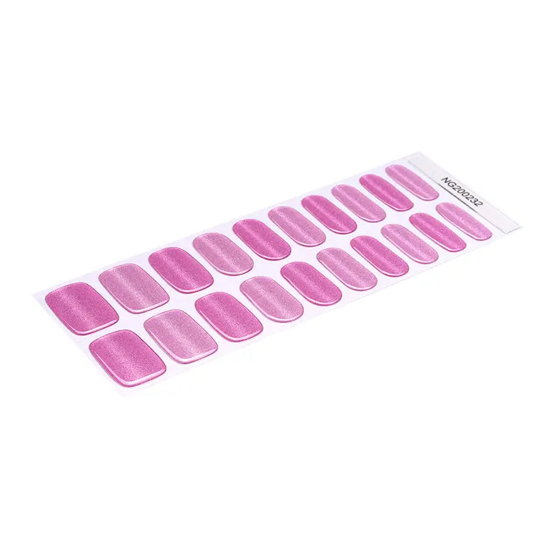 Stick On Pink Cat Eye Manicure — Semi-Cured Gel Nail Wraps