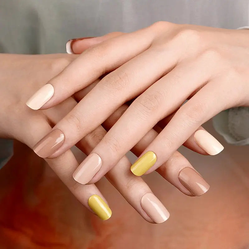 20 Strips Solid Color Nailsa Neutral Palette Of Earthly Tones — Semi-Cured Gel Nail Wraps
