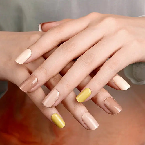 20 Strips Solid Color Nailsa Neutral Palette Of Earthly Tones — Semi-Cured Gel Nail Wraps