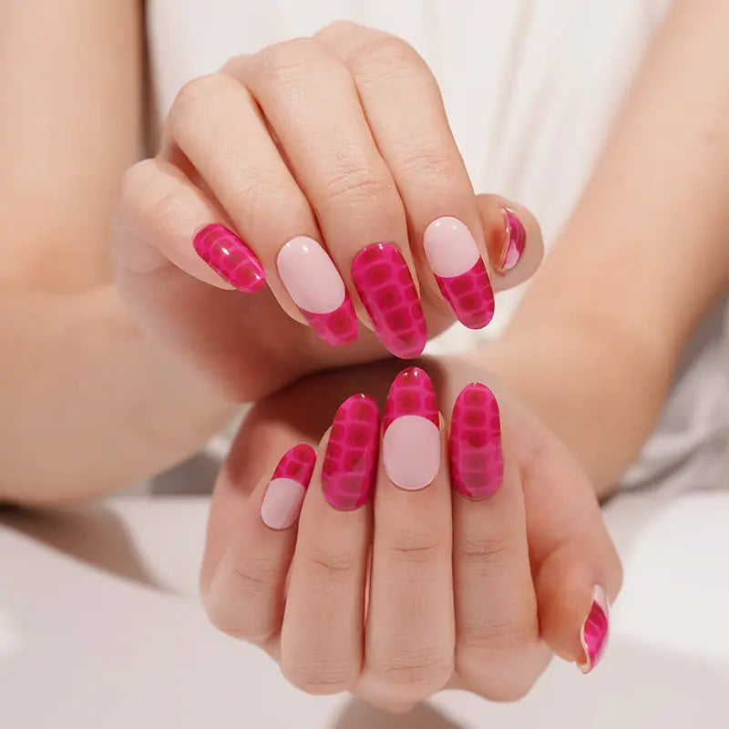 Alligator Texture Stickers French Strips — Semi-Cured Gel Nail Wraps