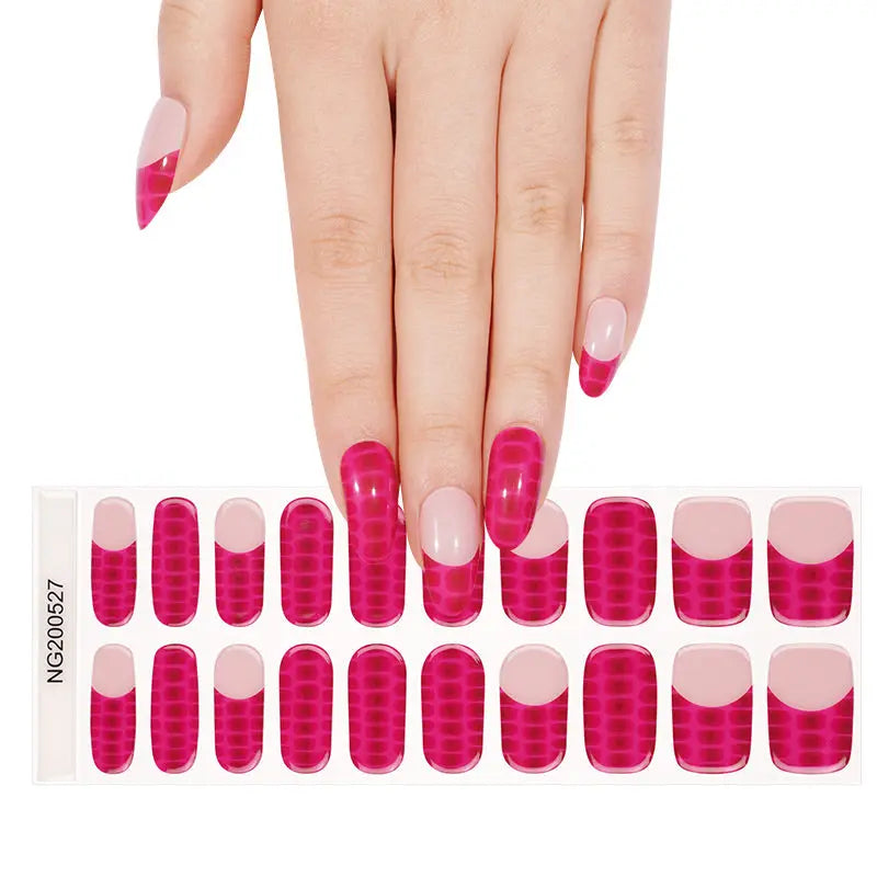 Alligator Texture Stickers French Strips — Semi-Cured Gel Nail Wraps