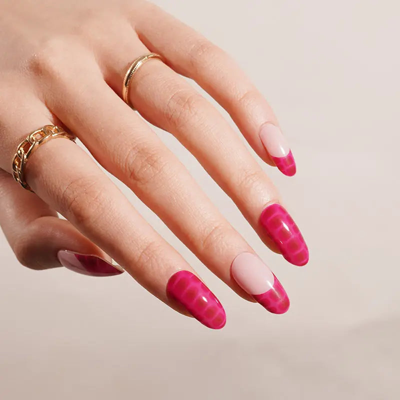 Alligator Texture Stickers French Strips — Semi-Cured Gel Nail Wraps