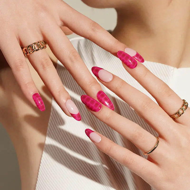 Alligator Texture Stickers French Strips — Semi-Cured Gel Nail Wraps