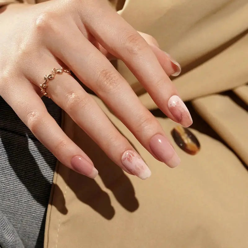 Autumn Trendy Leaf & Marble Designs Gel Wraps — Semi-Cured Gel Nail Wraps