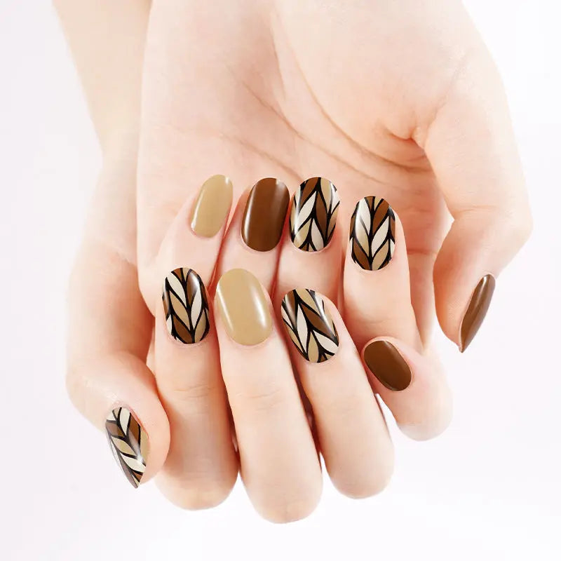 Autumn Shades Wheat Art Design — Semi-Cured Gel Nail Wraps