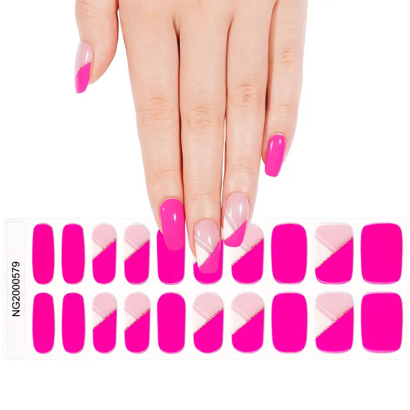 Barbie Pink Geometric – Design & Available — Semi-Cured Gel Nail Wraps