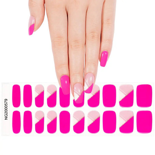 Barbie Pink Geometric – Design & Available — Semi-Cured Gel Nail Wraps