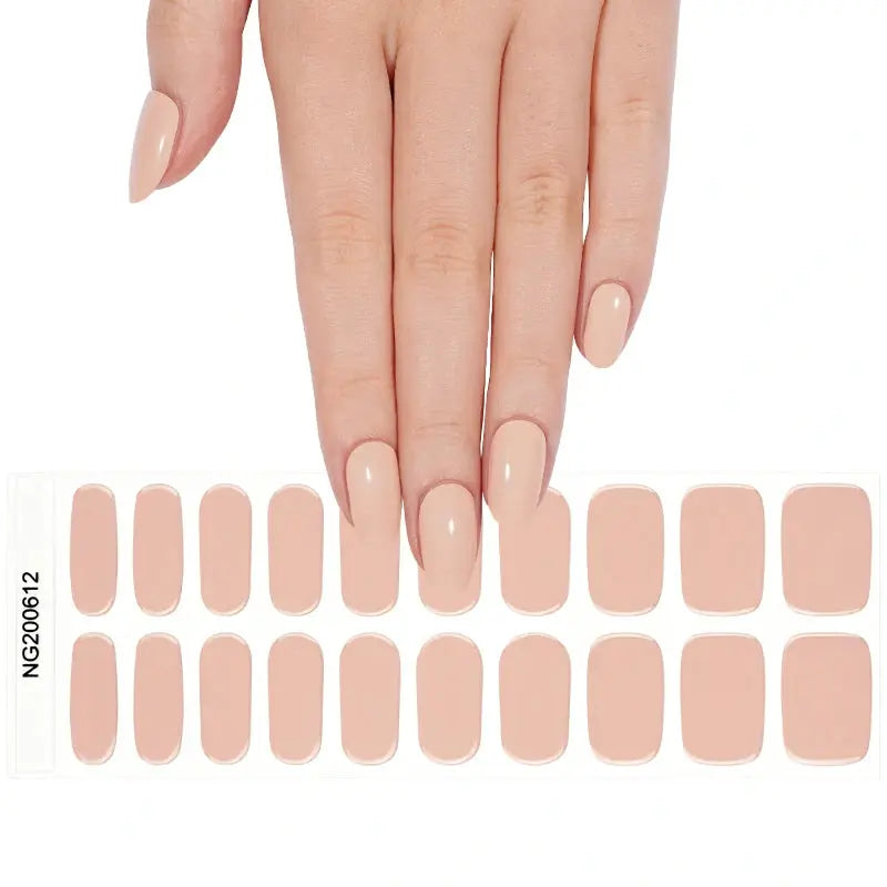 Beige Brown Gel Stickers Solid Gel Suppliers — Semi-Cured Gel Nail Wraps