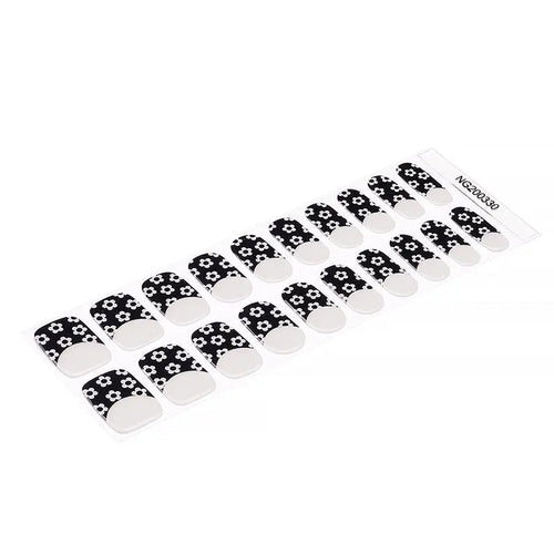 Black And White Flower — Semi-Cured Gel Nail Wraps