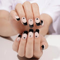 Black French Tip – & Customization Available — Semi-Cured Gel Nail Wraps