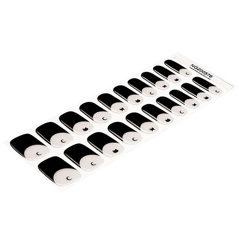 Black French Tip – & Customization Available — Semi-Cured Gel Nail Wraps
