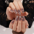 Black Lace Gel Stickers Black — Semi-Cured Gel Nail Wraps