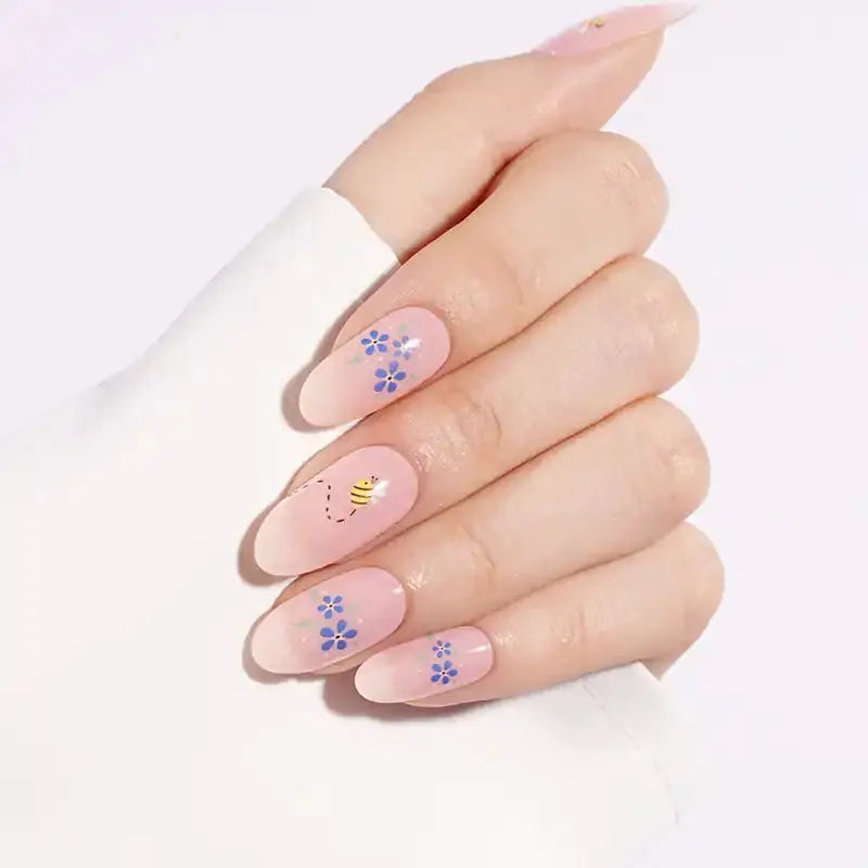Blue Flower — Semi-Cured Gel Nail Wraps