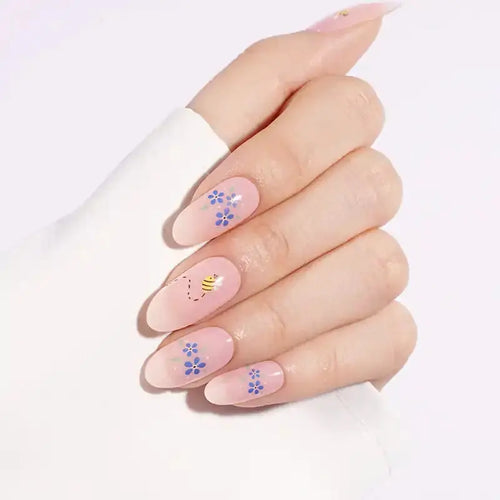 Blue Flower — Semi-Cured Gel Nail Wraps