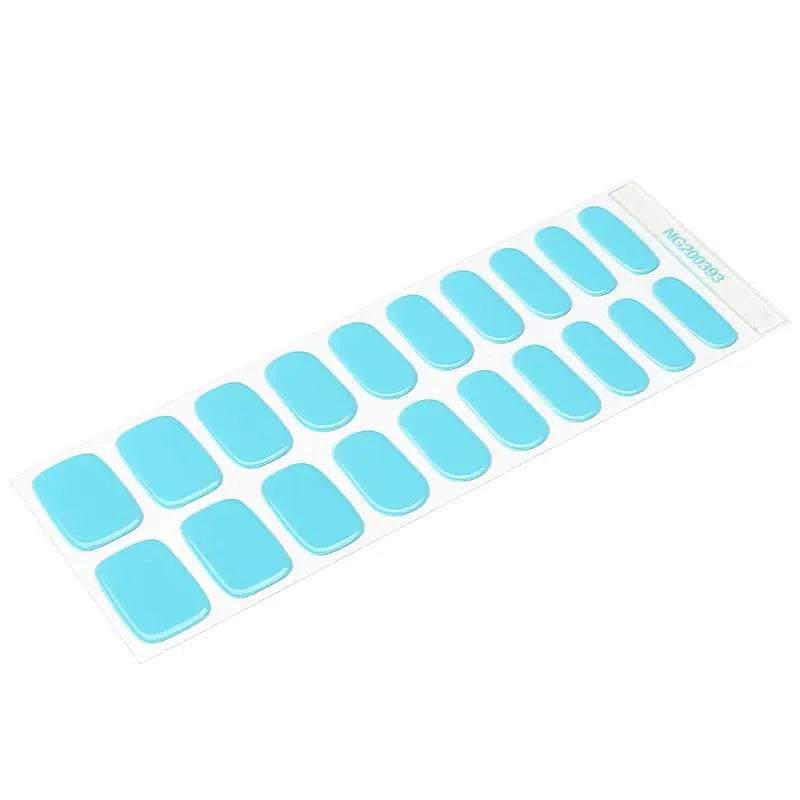 Blue Gel Stickers Strip Tape — Semi-Cured Gel Nail Wraps
