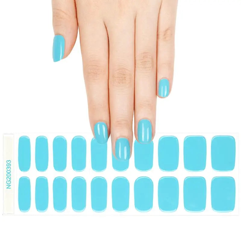 Blue Gel Stickers Strip Tape — Semi-Cured Gel Nail Wraps