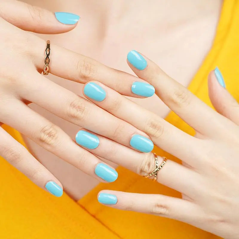 Blue Gel Stickers Strip Tape — Semi-Cured Gel Nail Wraps