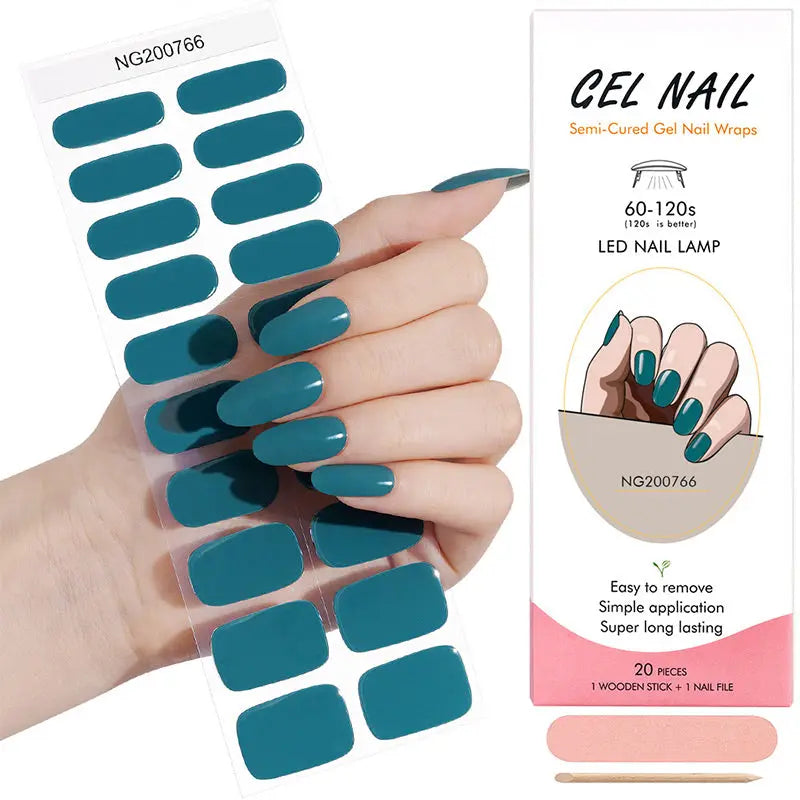 Blue-Gray — Semi-Cured Gel Nail Wraps