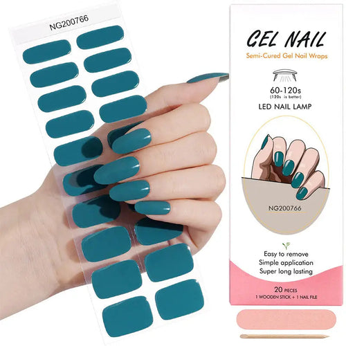 Blue-Gray — Semi-Cured Gel Nail Wraps