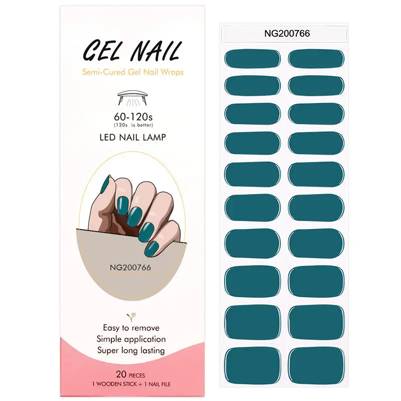Blue-Gray — Semi-Cured Gel Nail Wraps