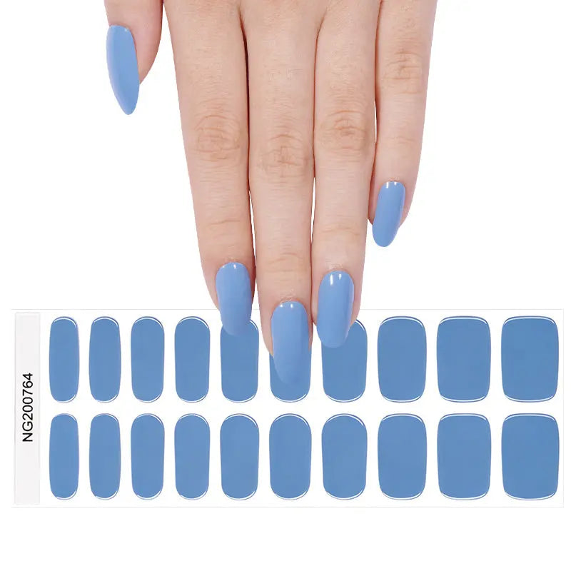 Blue Solid — Semi-Cured Gel Nail Wraps