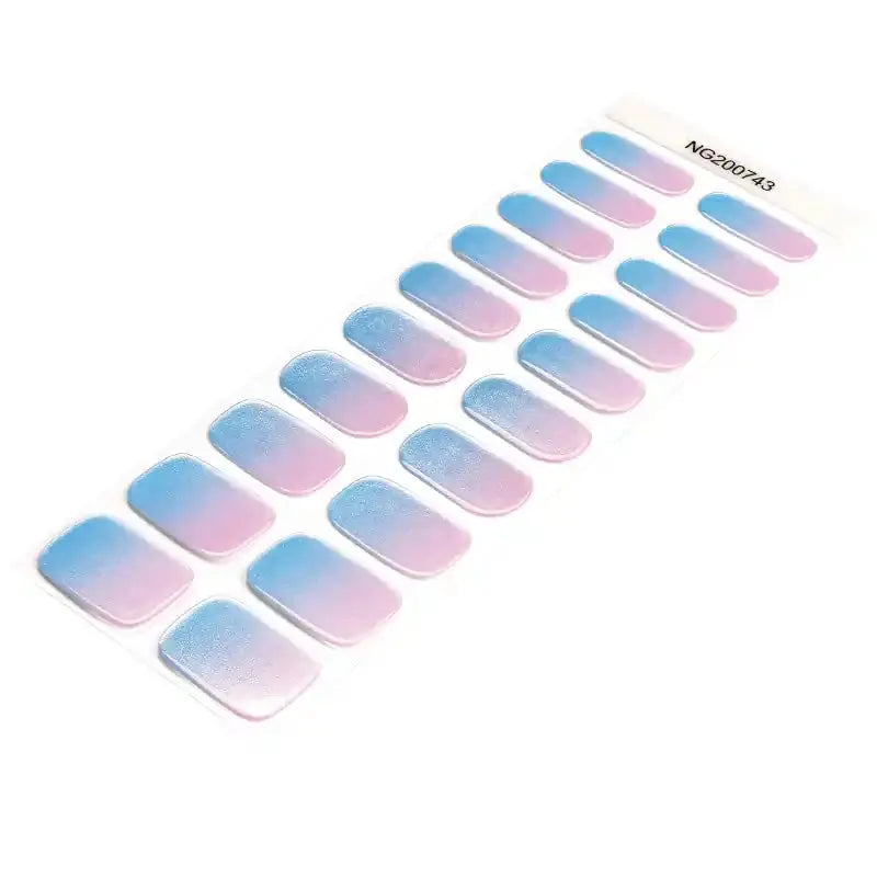 Blue To Pink Gradient — Semi-Cured Gel Nail Wraps