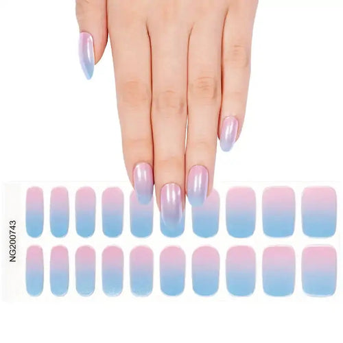 Blue To Pink Gradient — Semi-Cured Gel Nail Wraps
