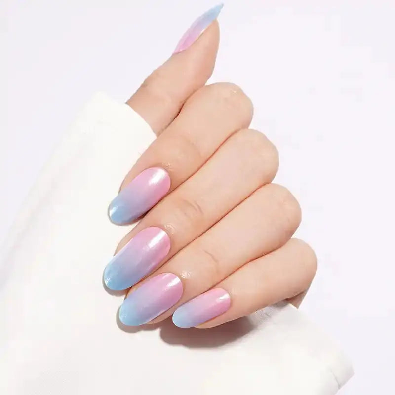 Blue To Pink Gradient — Semi-Cured Gel Nail Wraps