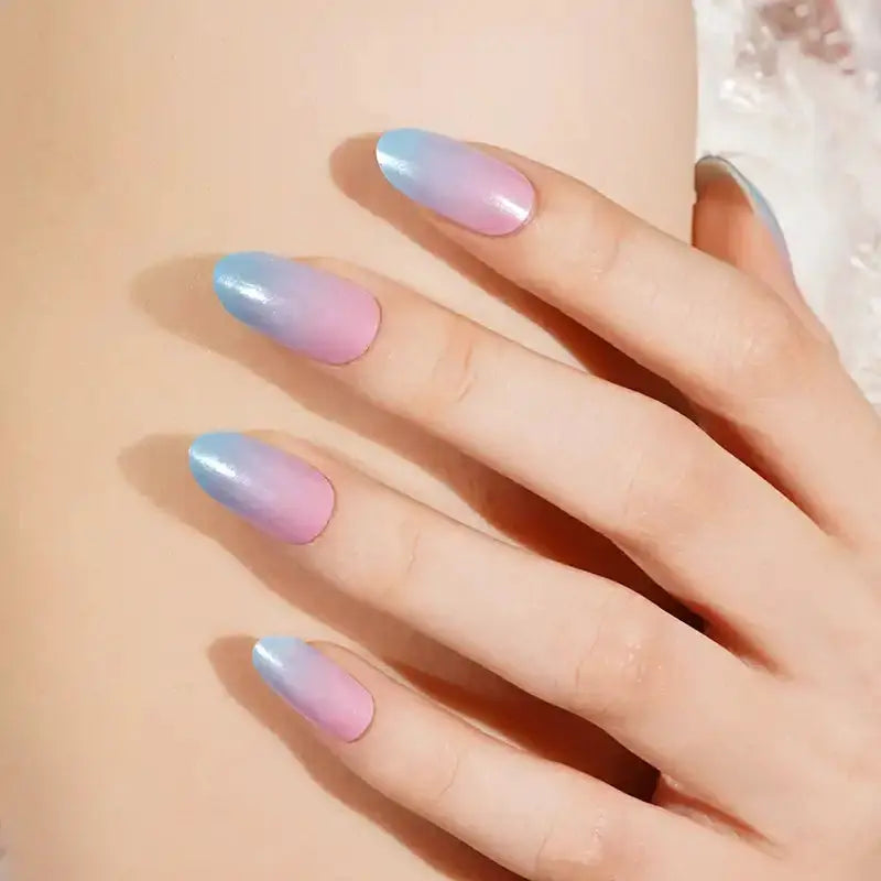 Blue To Pink Gradient — Semi-Cured Gel Nail Wraps
