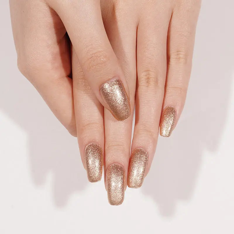 Brown Chrome Glitter – & Customization Available — Semi-Cured Gel Nail Wraps